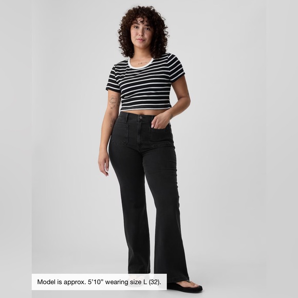 Gap ‘70s Flare High Rise Jeans in black size 31/12R - Picture 5 of 9